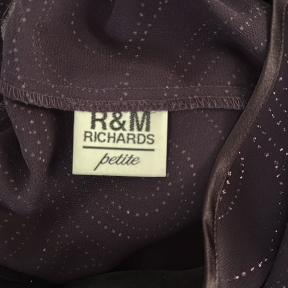 R & M Richards Size LP Purple Sheer Sparkly Over Shirt Pretty Brooch like Clasp - Picture 6 of 8